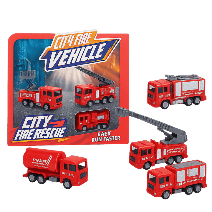 City Rescue Trucks | 4 Pcs - BLL - DK - 018 - XS - Planet Junior
