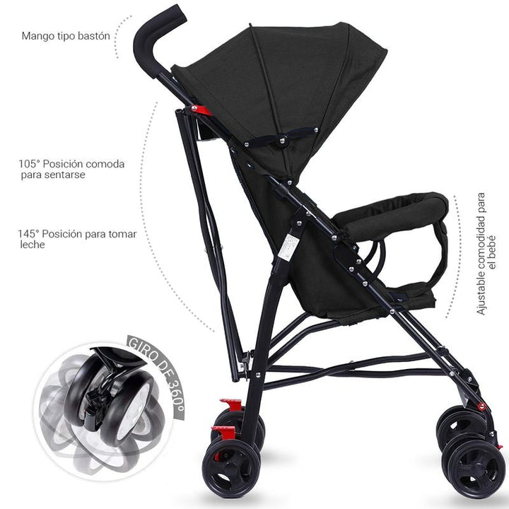 Classic Comfort Umbrella Stroller – Lightweight, Foldable & Travel - Ready - BLL - BG - 608S - Planet Junior