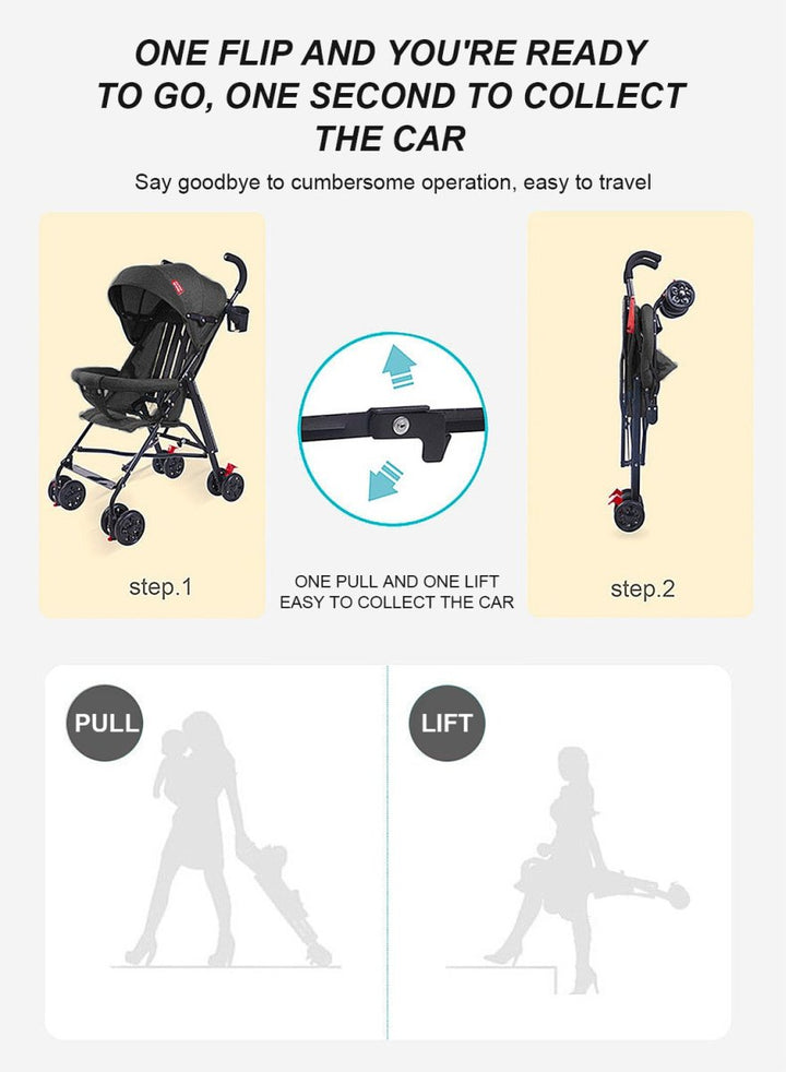 Classic Comfort Umbrella Stroller – Lightweight, Foldable & Travel - Ready - BLL - BG - 608S - Planet Junior