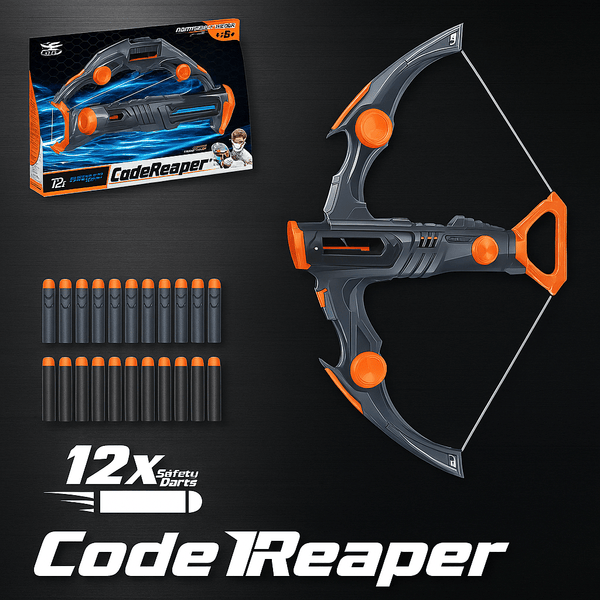 Code Reaper Foam Dart Bow Set – 12 - Dart Safety Blaster Bow for Action Play - AKT-LZ068B - Planet Junior