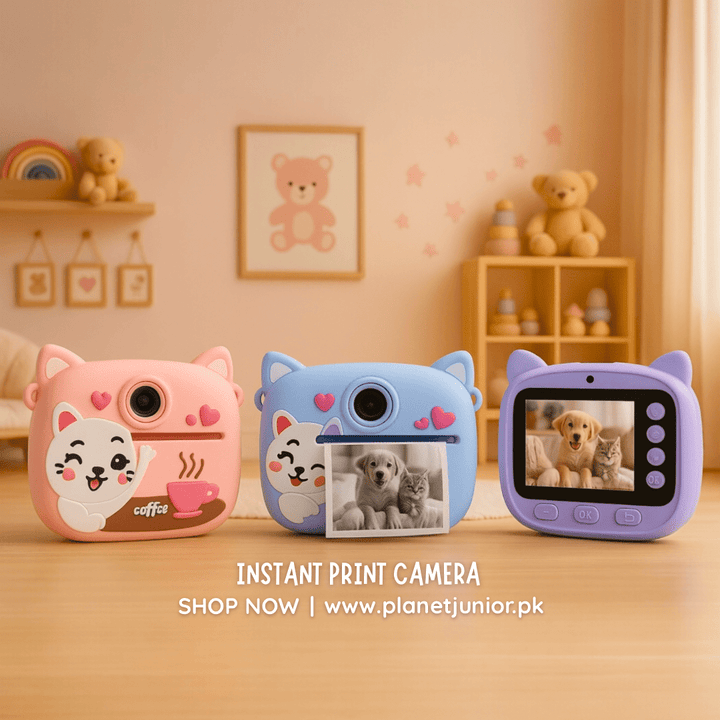 Coffee Cat Instant Print Bluetooth Camera – Snap, Print & Purr - fect Memories! - AKT-C1A - Planet Junior
