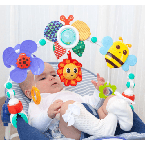Colorful Baby Stroller Arch | Engaging Rattles & Vibrating Bee - BLL - RT - 0306HE - Planet Junior