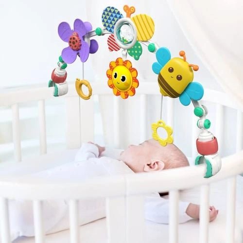 Colorful Baby Stroller Arch | Engaging Rattles & Vibrating Bee - BLL - RT - 0306HE - Planet Junior