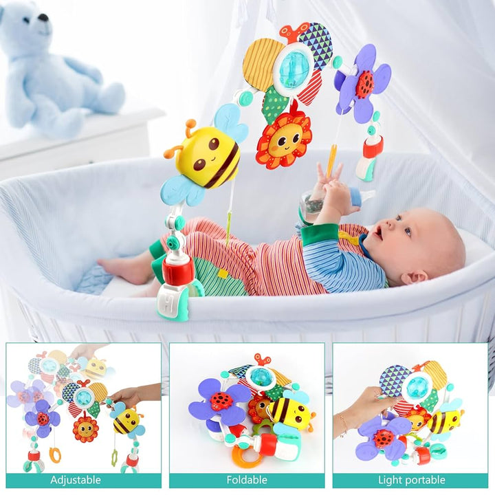 Colorful Baby Stroller Arch | Engaging Rattles & Vibrating Bee - BLL - RT - 0306HE - Planet Junior