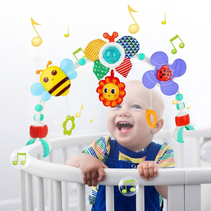 Colorful Baby Stroller Arch | Engaging Rattles & Vibrating Bee - BLL - RT - 0306HE - Planet Junior