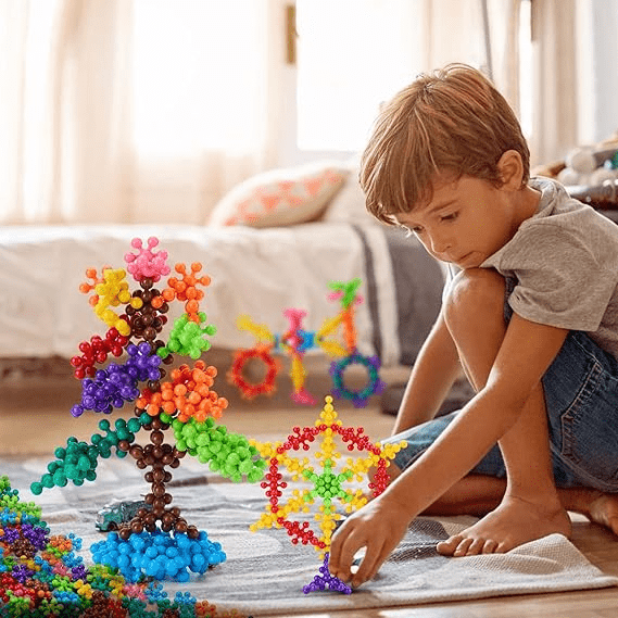 Colorful Flower Building Blocks in Storage Box | 500 Pcs - RT - 500P - Planet Junior
