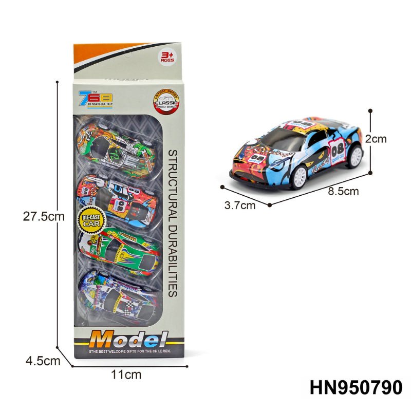 Colorful High Speed Car Racing Set | 4 Pcs - BLL - DK - 768W - Planet Junior