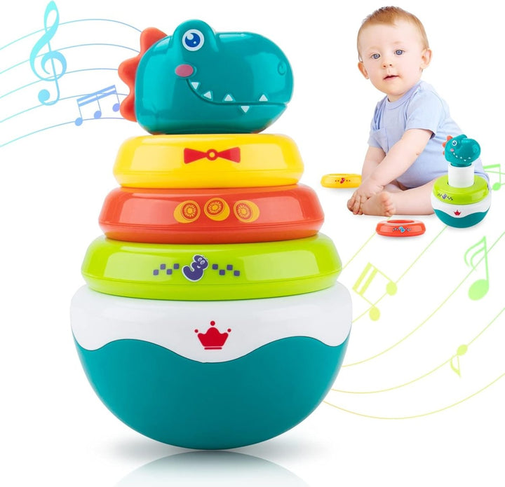 Colorful Montessori Roly - Poly – Stacking & Sensory Baby Rattle - BLL - MT - 0298HE - Planet Junior