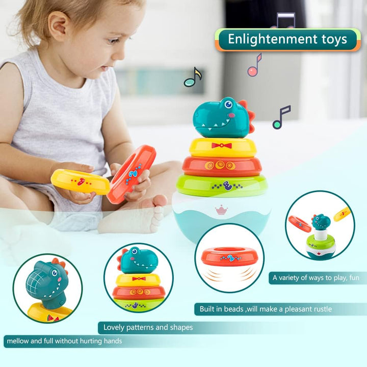 Colorful Montessori Roly - Poly – Stacking & Sensory Baby Rattle - BLL - MT - 0298HE - Planet Junior