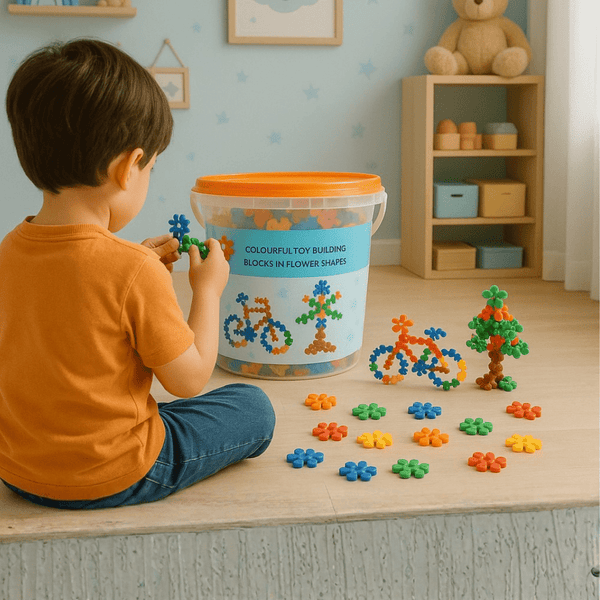 Colourful Flower Building Blocks Set – 175 Pc Creative Construction Fun! - JCB175 - Planet Junior