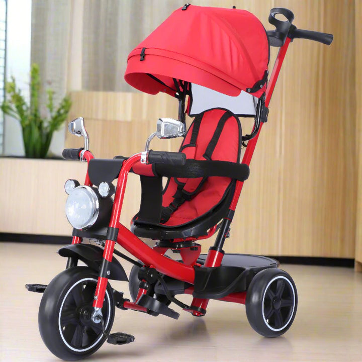 Comfort Ride Kids Tricycle with Canopy, Safety Seat & Parent Handle - BLL - T - 5554 - B - Planet Junior