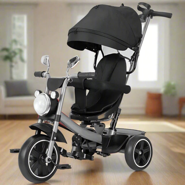 Comfort Ride Kids Tricycle with Canopy, Safety Seat & Parent Handle - BLL - T - 5554 - B - Planet Junior