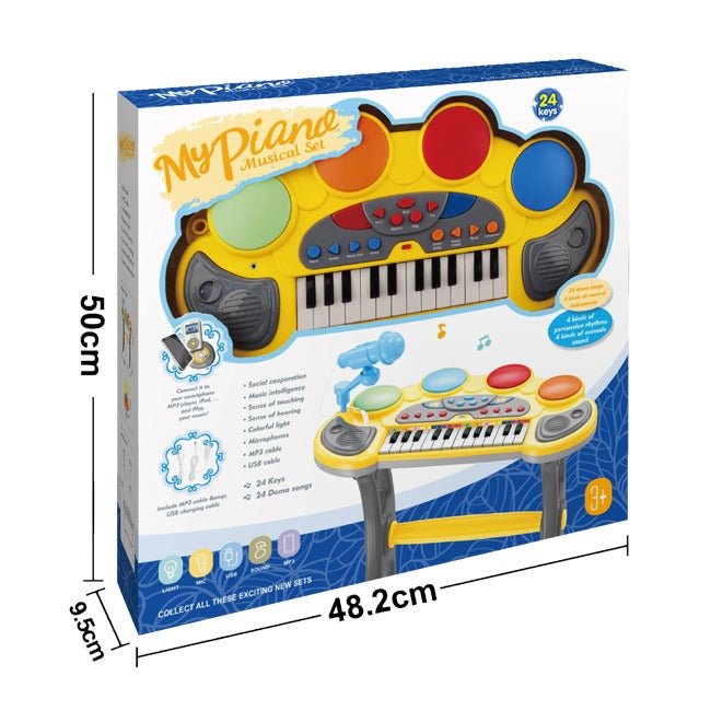 Complete Musical Piano with Lights, Sounds & Stool - 6634A - Planet Junior