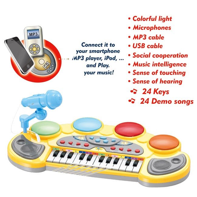 Complete Musical Piano with Lights, Sounds & Stool - 6634A - Planet Junior