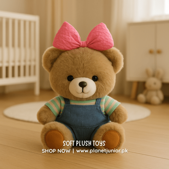 🎀 Cuddly Dungaree Teddy | 30cm - SLT-301 - Planet Junior