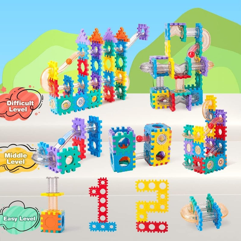 Customizable Marble Run Building Blocks | 98 Pcs - BLL - BL - 5016 - 7A - Planet Junior