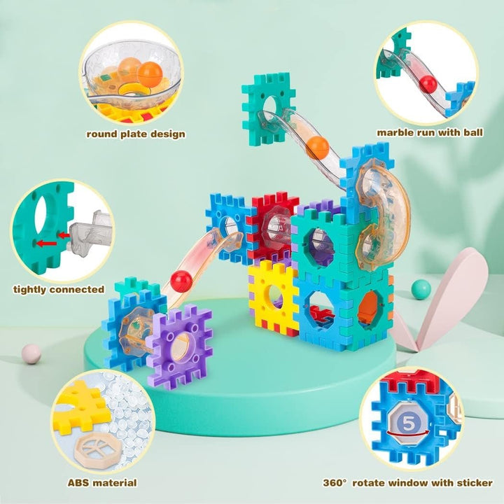 Customizable Marble Run Building Blocks | 98 Pcs - BLL - BL - 5016 - 7A - Planet Junior