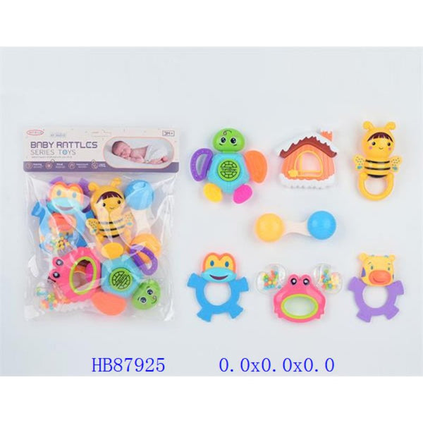 Cute Animal Characters Baby Rattle Set | 7 Pcs - BLL - RT - 8409 - 15 - Planet Junior