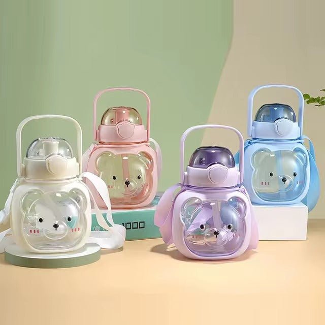 Cute Bear Face Water Bottle for Kids’ Hydration Fun - BLL - WB - 123 - 21 - Planet Junior
