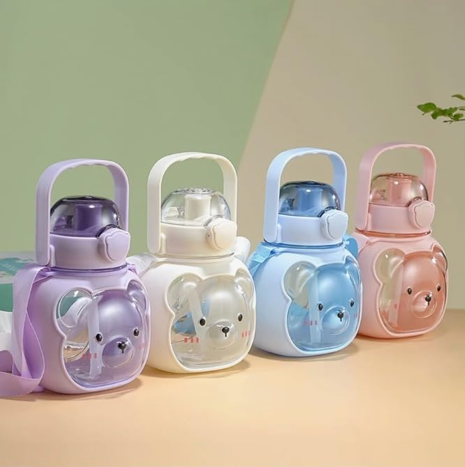 Cute Bear Face Water Bottle for Kids’ Hydration Fun - BLL - WB - 123 - 21 - Planet Junior