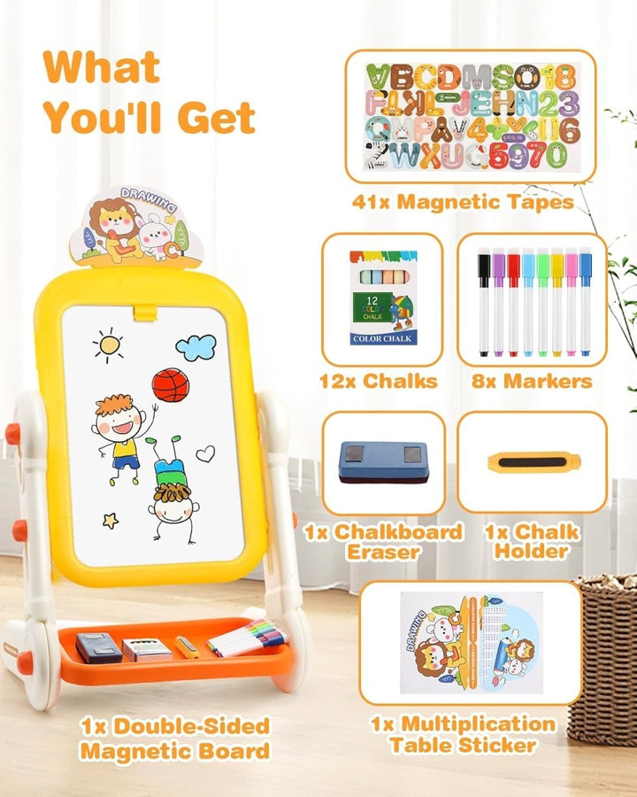 Cute Double Sided Rotatable Writing Board Easel with Accessory Pack - B8011 - Planet Junior