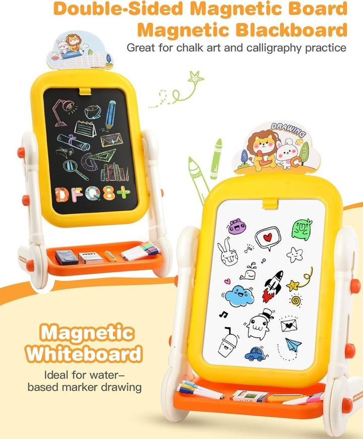 Cute Double Sided Rotatable Writing Board Easel with Accessory Pack - B8011 - Planet Junior