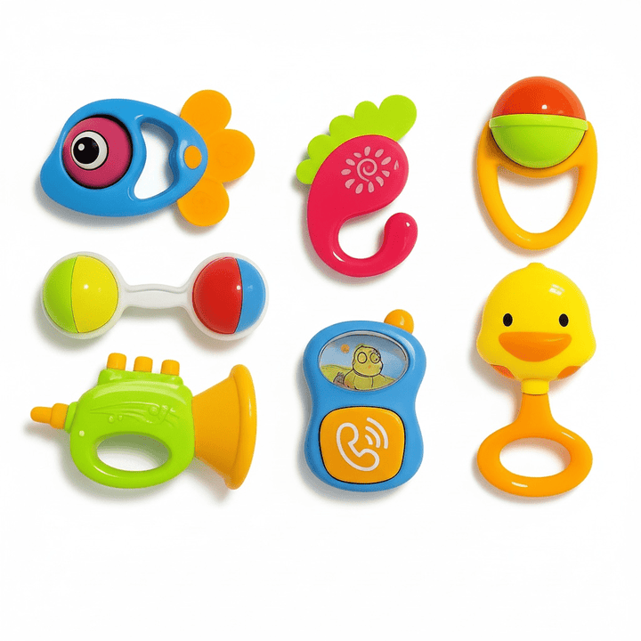 Cute Feeder Shape Colorful Baby Rattle Set - 513-196 - Planet Junior
