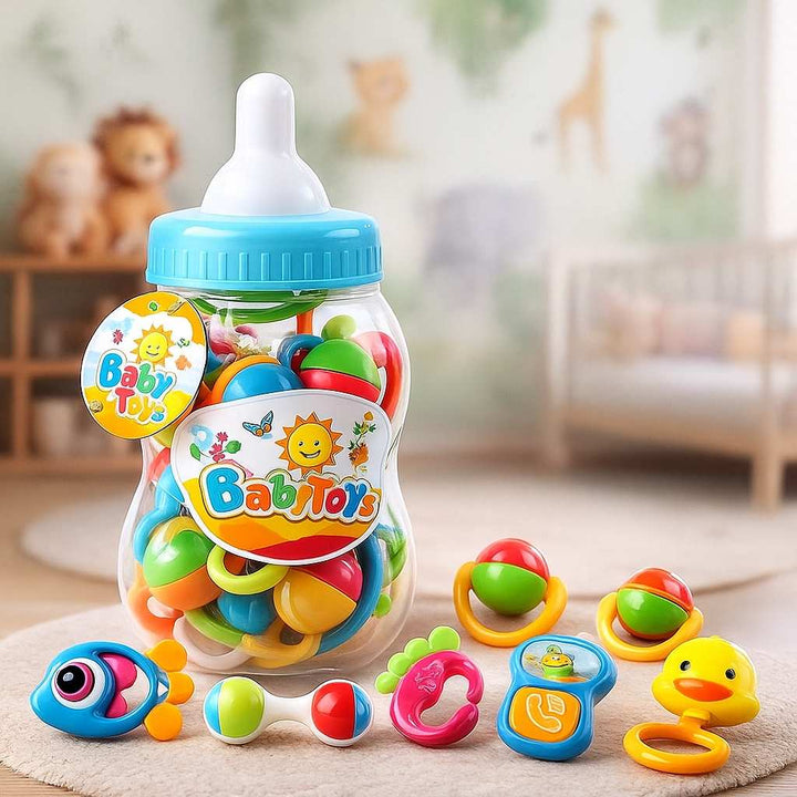 Cute Feeder Shape Colorful Baby Rattle Set - 513-196 - Planet Junior