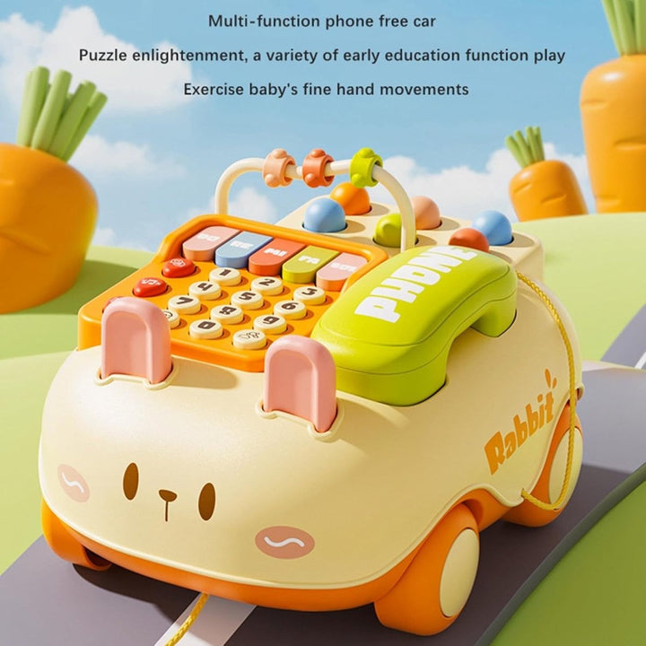 Cute Rabbit Mobile Phone Car – Musical Learning Car for Toddlers - RT-DC007 - Planet Junior