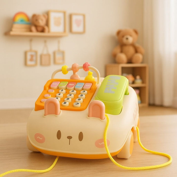 Cute Rabbit Mobile Phone Car – Musical Learning Car for Toddlers - RT-DC007 - Planet Junior