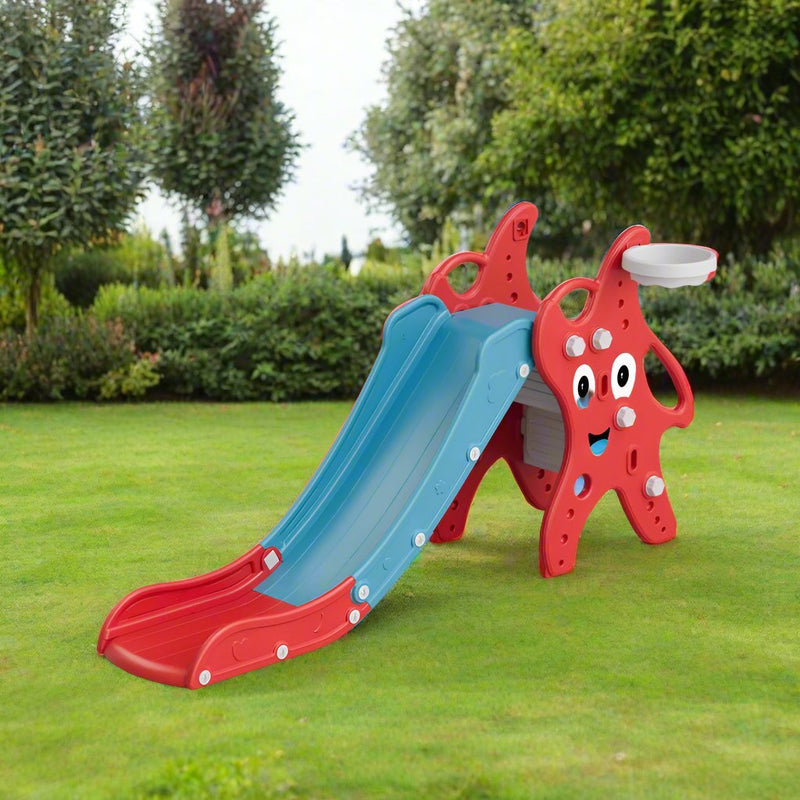 Cute Smile Face Kids Slide | L - 61" W - 15" H - 31" - BLL - SL - 014EDS RED - Planet Junior