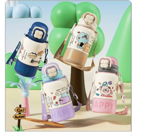 Cute Water Bottle for Kids with Carry Strap - SLT - AX - 387 - 3 - Planet Junior