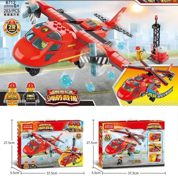 Defend The City Fire Rescue Building Blocks | 283 Pieces - BL8712 - Planet Junior