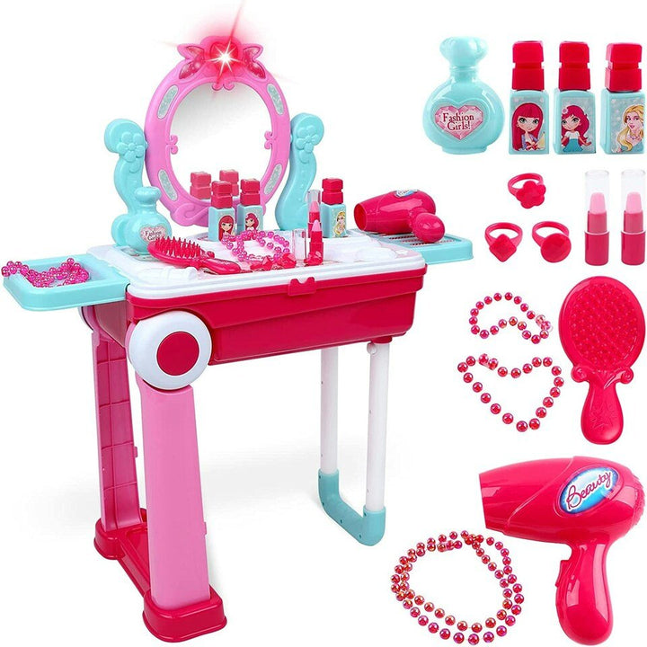 Deluxe Kids Beauty Makeup Vanity Playset – Pretend Glam Station - BLL-GT-008-923 - Planet Junior