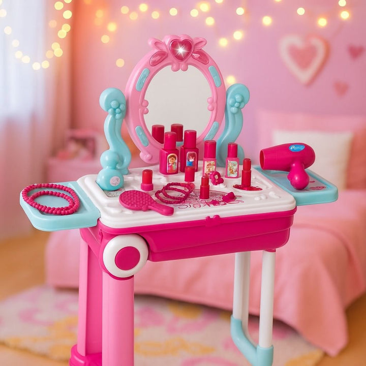 Deluxe Kids Beauty Makeup Vanity Playset – Pretend Glam Station - BLL-GT-008-923 - Planet Junior