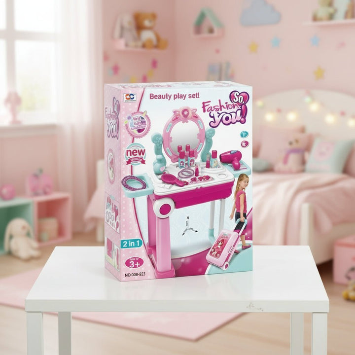 Deluxe Kids Beauty Makeup Vanity Playset – Pretend Glam Station - BLL-GT-008-923 - Planet Junior