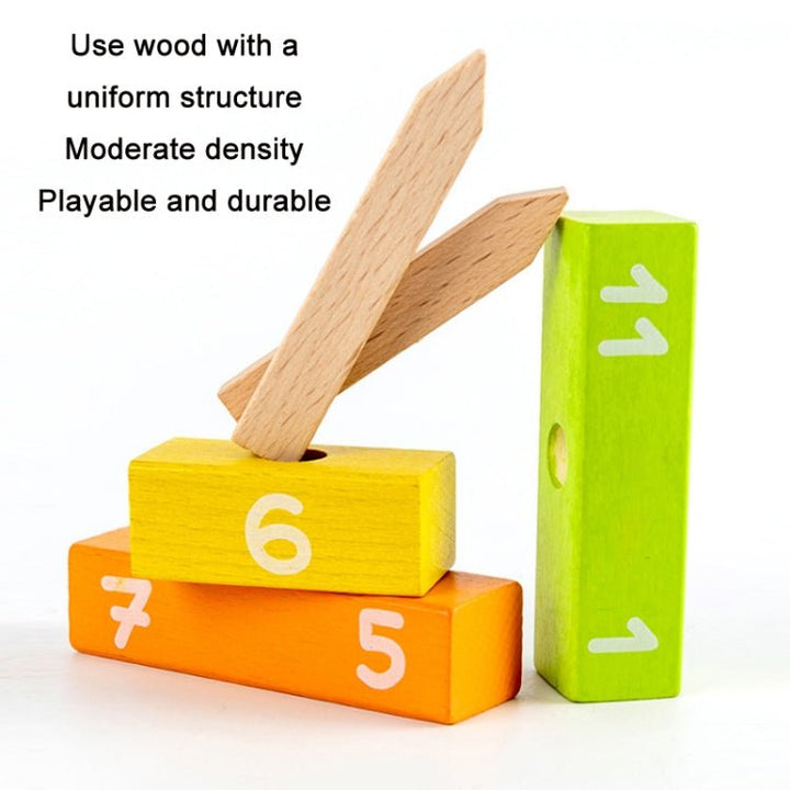 Digital Cognitive Wooden Building Blocks with Clock - BLL - ET - 2116S - Planet Junior