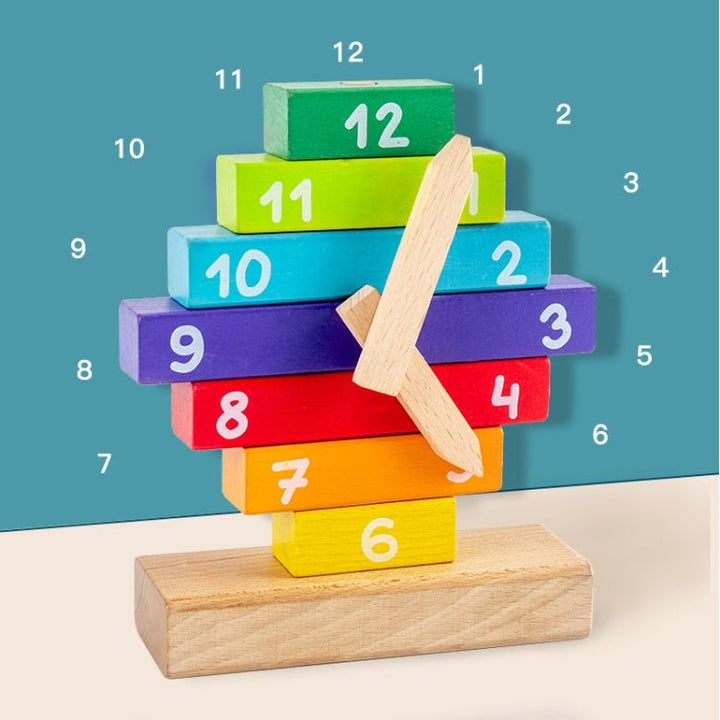 Digital Cognitive Wooden Building Blocks with Clock - BLL - ET - 2116S - Planet Junior