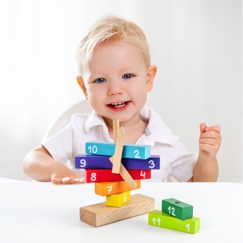 Digital Cognitive Wooden Building Blocks with Clock - BLL - ET - 2116S - Planet Junior