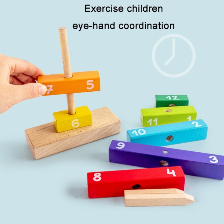 Digital Cognitive Wooden Building Blocks with Clock - BLL - ET - 2116S - Planet Junior