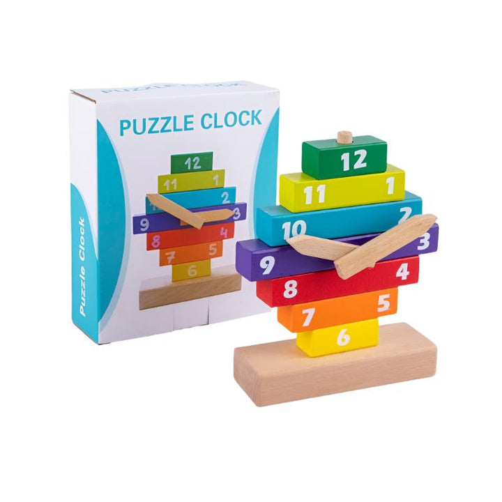 Digital Cognitive Wooden Building Blocks with Clock - BLL - ET - 2116S - Planet Junior