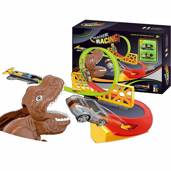 Dinosaur Car Track with 2 Cars for Racing and Adventure - BLL - TR - 663 - 003T - Planet Junior