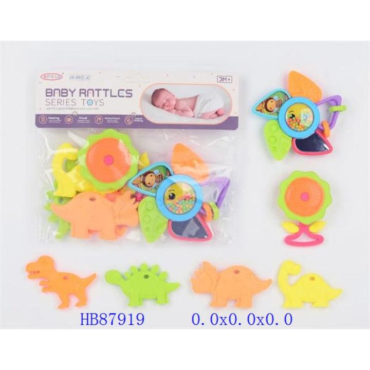 Dinosaur Characters Baby Rattle Set | 6 Pcs - BLL - RT - 8409 - 8 - Planet Junior