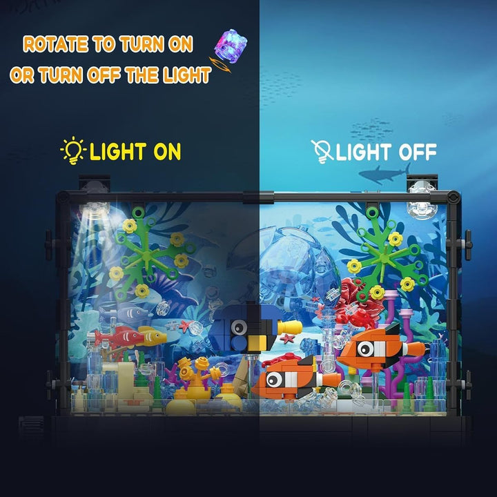 DIY Aquarium with Lights Build Your Own Glowing Ocean Lego Scene - AKT - 7023 - Planet Junior