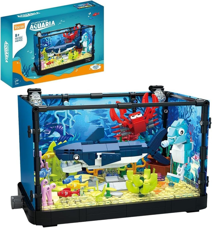 DIY Aquarium with Lights Build Your Own Glowing Ocean Lego Scene - AKT - 7023 - Planet Junior