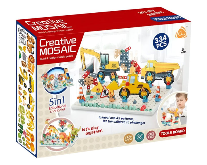 DIY Creative Mosaic Puzzle Tool Set – 334 Piece - AH - 636 - 11C - Planet Junior