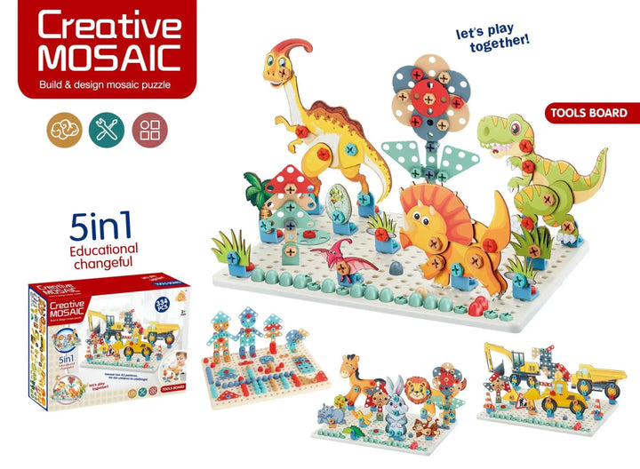 DIY Creative Mosaic Puzzle Tool Set – 334 Piece - AH - 636 - 11C - Planet Junior