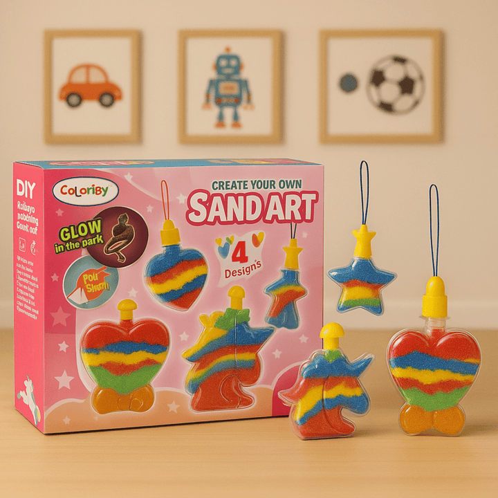 ✨ DIY Glow - in - the - Dark Sand Art Kit | 4 Designs - AT-8947 - Planet Junior