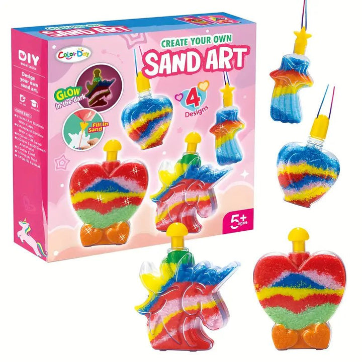 ✨ DIY Glow - in - the - Dark Sand Art Kit | 4 Designs - AT-8947 - Planet Junior