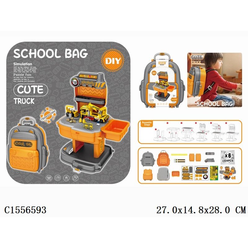 DIY Mega Construction Role Play Backpack Set - BLL - BL - 8414P - Planet Junior